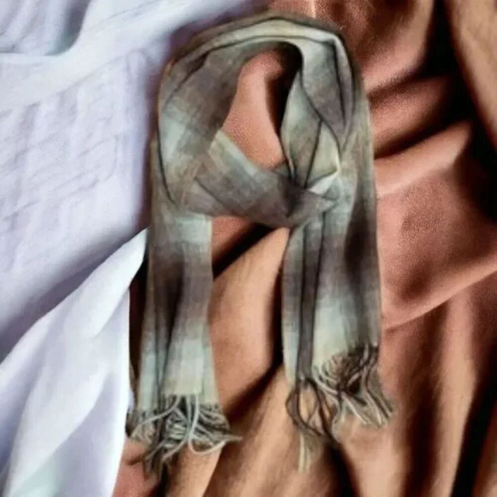 Green Plaid Cashmere Scarf